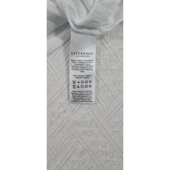 Liverpool Stitch Fix women white flutter sleeve blouse Size Med P office church - Picture 6 of 8